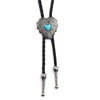 Bolo Tie Denim Leather Rope Alloy Pendant With Geometric Style And Electroplating Treatment