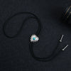 Bolo Tie Denim Leather Rope Alloy Pendant With Geometric Style And Electroplating Treatment
