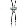 Bolo Tie Pendant Necklace Alloy Leather Rope Geometric Punk Fashion Electroplating