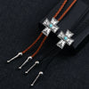 Bolo Tie Pendant Necklace Alloy Leather Rope Geometric Punk Fashion Electroplating