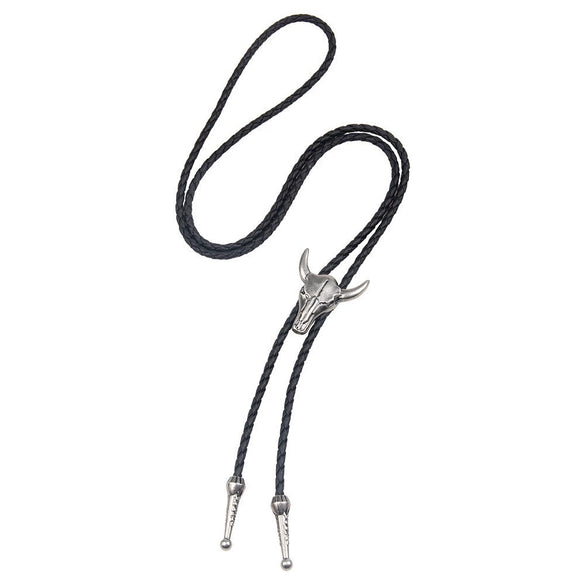Bolo Tie Pendant Sweater Chain Artificial Leather And Alloy Retro Style Geometric And Plaid Pattern