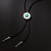 Bolo Tie Pendant Sweater Chain Artificial Leather And Alloy Retro Style Geometric And Plaid Pattern