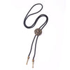 Bolo Tie Pendant Sweater Chain Artificial Leather And Alloy Retro Style Geometric And Plaid Pattern