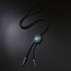 Bolo Tie Pendant Sweater Chain Artificial Leather And Alloy Retro Style Geometric And Plaid Pattern