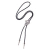 Bolo Tie Pendant Sweater Chain Artificial Leather And Alloy Retro Style Geometric And Plaid Pattern