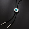 Bolo Tie Pendant Sweater Chain Artificial Leather And Alloy Retro Style Geometric And Plaid Pattern