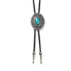 Bolo Tie Pendant Sweater Chain Artificial Leather And Alloy Retro Style Geometric And Plaid Pattern