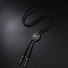 Bolo Tie Pendant Sweater Chain Artificial Leather And Alloy Retro Style Geometric And Plaid Pattern