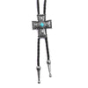 Bolo Tie Pendant Sweater Chain Artificial Leather And Alloy Retro Style Geometric And Plaid Pattern