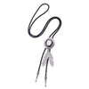 Bolo Tie Pendant Sweater Chain Artificial Leather And Alloy Retro Style Geometric And Plaid Pattern