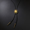 Bolo Tie Pendant Sweater Chain Artificial Leather And Alloy Retro Style Geometric And Plaid Pattern