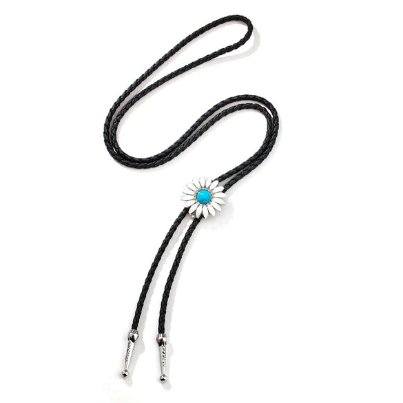 Bolo Tie Polo Tie Retro Style Alloy Wool Chain With Flower Pattern And Electroplating Process Inlaid With Artificial And Semiprecious Gemstones Unisex