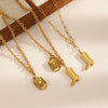 Boots Pendant Necklace Stainless Steel Geometric Electroplated For Women
