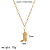 Boots Pendant Necklace Stainless Steel Geometric Electroplated For Women