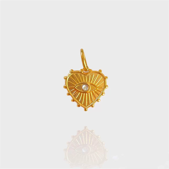 Boots Pendant Titanium Steel Heart Shape Vacuum Plated 18K Gold Color