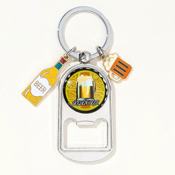 Bottle Opener Keychain Zinc Alloy Modern Art Style
