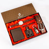 Boutique Gift Suit With Pu Belt Wallet Perfume Keychain Large Dial Quartz Watch Pen In Modern Simplicity Style