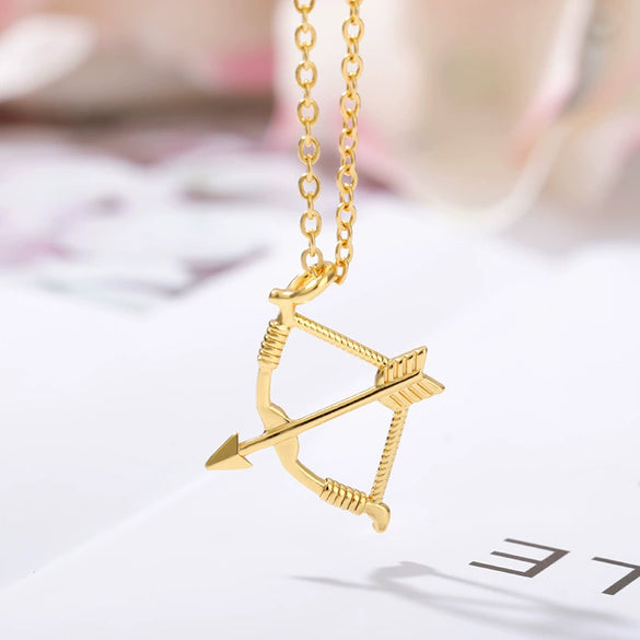 Bow And Arrow Necklace Gothic Cupid Arrow Pendant Jewelry Copper Electroplating