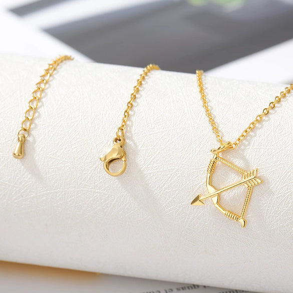 Bow And Arrow Necklace Gothic Cupid Arrow Pendant Jewelry Copper Electroplating