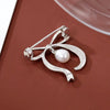 Bow Brooch Pearl Jewelry S925 Silver Electroplated