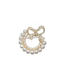 Bow Brooch Zinc Alloy Pearl Encrusted Diamond Electroplated Fashionable Artistic Style