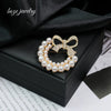 Bow Brooch Zinc Alloy Pearl Encrusted Diamond Electroplated Fashionable Artistic Style