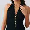 Bow Cross Imitation Pearl Tassel Long Clavicle Chain Jewelry