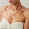 Bow Cross Imitation Pearl Tassel Long Clavicle Chain Jewelry