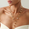 Bow Cross Imitation Pearl Tassel Long Clavicle Chain Jewelry