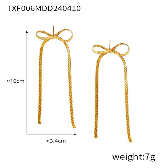 Bow Earring Jewelry Set For Women Metal Titanium Steel Electroplated Design