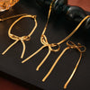 Bow Earring Jewelry Set For Women Metal Titanium Steel Electroplated Design