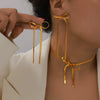 Bow Earring Jewelry Set For Women Metal Titanium Steel Electroplated Design