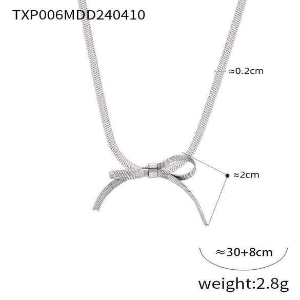 Bow Earring Jewelry Set For Women Metal Titanium Steel Electroplated Design