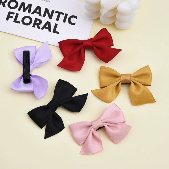 Bow Hairpin Duckbill Clip Hair Accessories Cloth Handmade Cute Women's Hairpin Side Clip