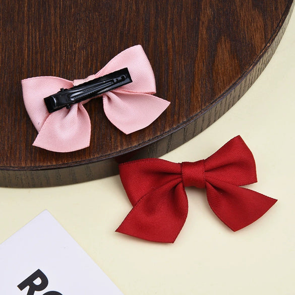 Bow Hairpin Duckbill Clip Hair Accessories Cloth Handmade Cute Women's Hairpin Side Clip