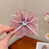 Bow Mesh Ribbon Flower Handmade Hairpin For Women Shark Clip Ponytail Clip Hair Accessories