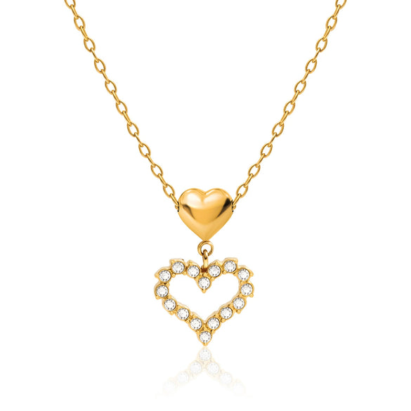 Bow Pendant Necklace Stainless Steel Electroplated Women's Accessory