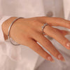 Bow Ring Bracelet 316L Stainless Steel Pvd Plated 18K Gold Jewelry