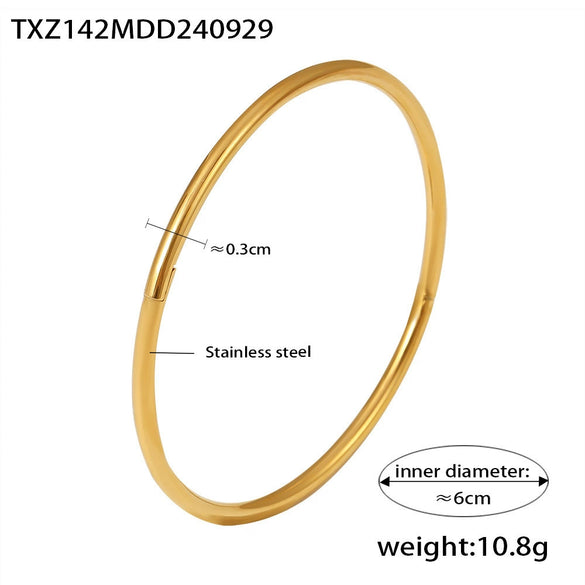 Bow Ring Bracelet 316L Stainless Steel Pvd Plated 18K Gold Jewelry