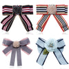 Bow Tie Collar Pin Brooch Fabric Crystal Fashion Accessory