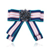Bow Tie Collar Pin Brooch Fabric Crystal Fashion Accessory