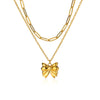 Bow Tie Stainless Steel Electroplated O Chain Clavicle Necklace Unisex Ins Style