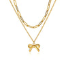 Bow Tie Stainless Steel Electroplated O Chain Clavicle Necklace Unisex Ins Style