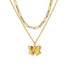 Bow Tie Stainless Steel Electroplated O Chain Clavicle Necklace Unisex Ins Style