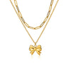 Bow Tie Stainless Steel Electroplated O Chain Clavicle Necklace Unisex Ins Style
