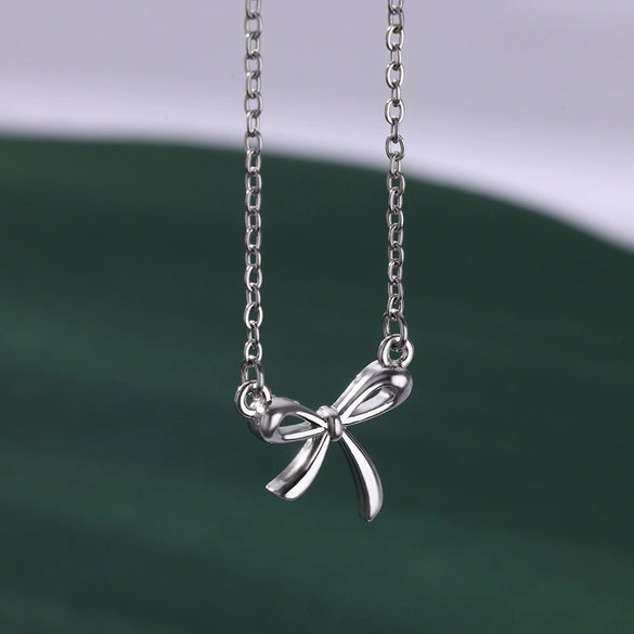 Bow Tie Stainless Steel Electroplated O Chain Clavicle Necklace Unisex Ins Style