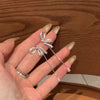 Bowknot Alloy 925 Silver Needle Earrings With Diamonds For Women