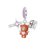 Bracelet Accessories Copper Plated 925 Silver Peace Hope Angel Olive Charm Beads Cross Dripping Oil