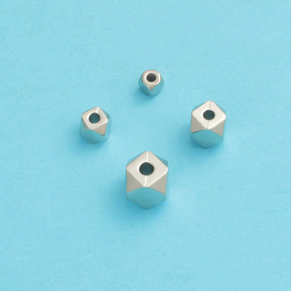 Bracelet Accessories Stainless Steel Geometric Diamond Beads Polygonal Scattered Beads Diy Handmade Jewelry Accessories Electroplated