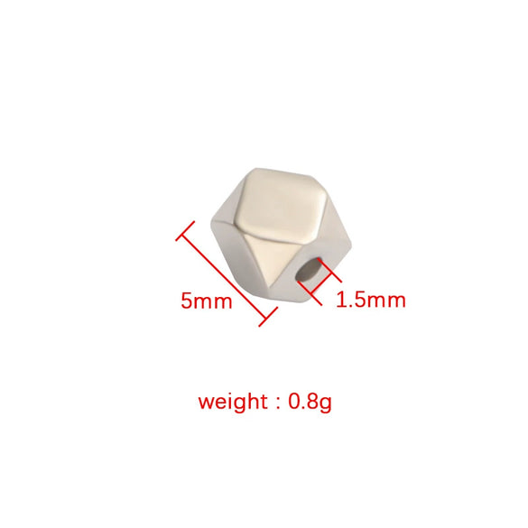 Bracelet Accessories Stainless Steel Geometric Diamond Beads Polygonal Scattered Beads Diy Handmade Jewelry Accessories Electroplated